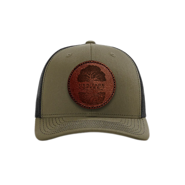 Heritage Coffee  Leather Patch Trucker Hat